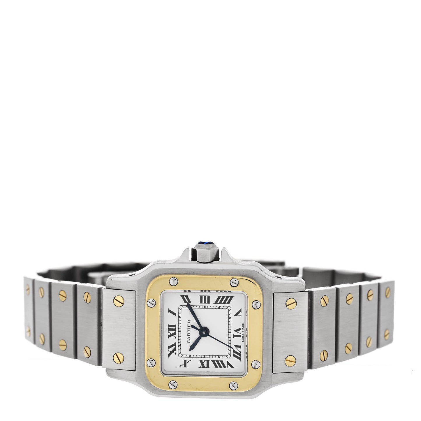 Stainless Steel 18K Yellow Gold 24mm Santos De Cartier Galbee Automatic Watch