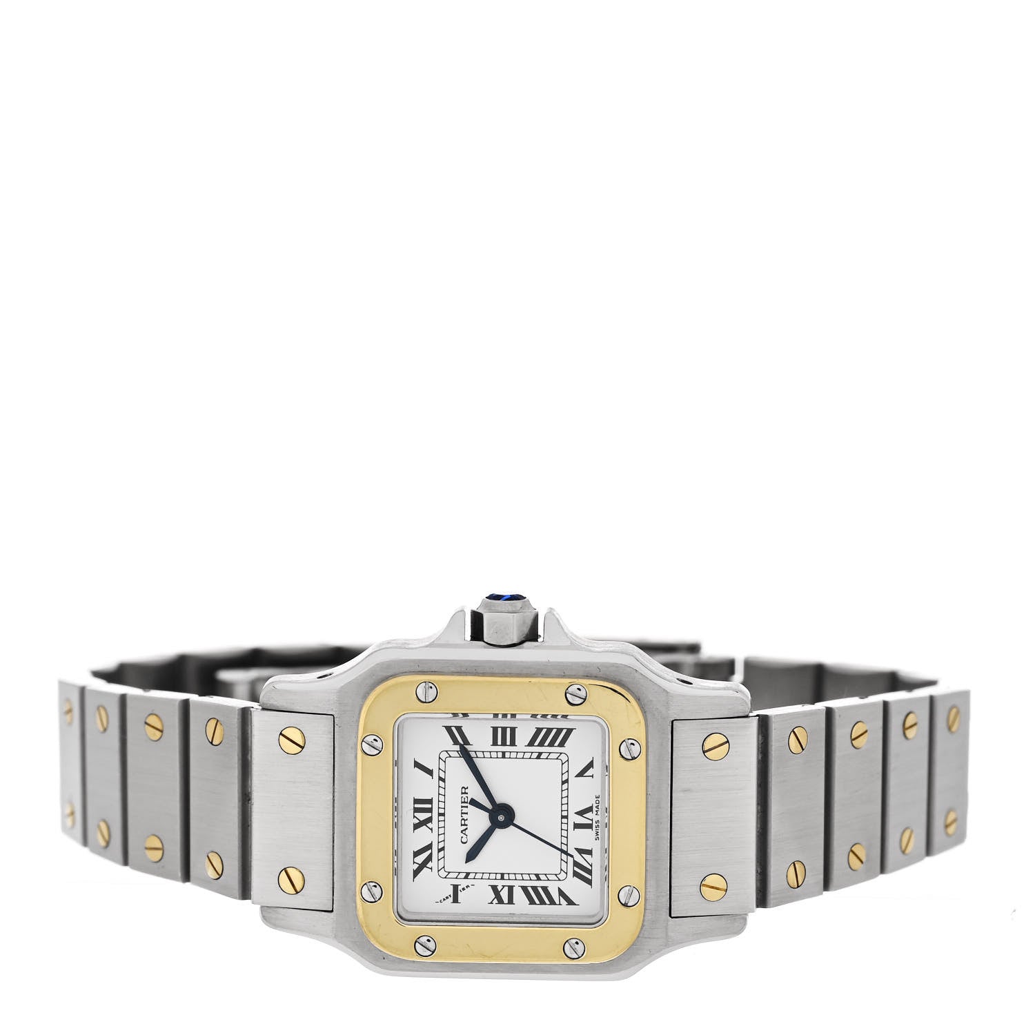 Cartier Stainless Steel 18K Yellow Gold 24mm Santos De Cartier Galbee Automatic Watch 2 of 4