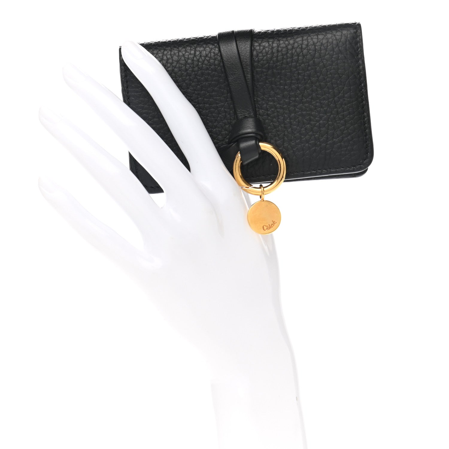 Chloe Calfskin Alphabet Card Holder Black 2 of 8