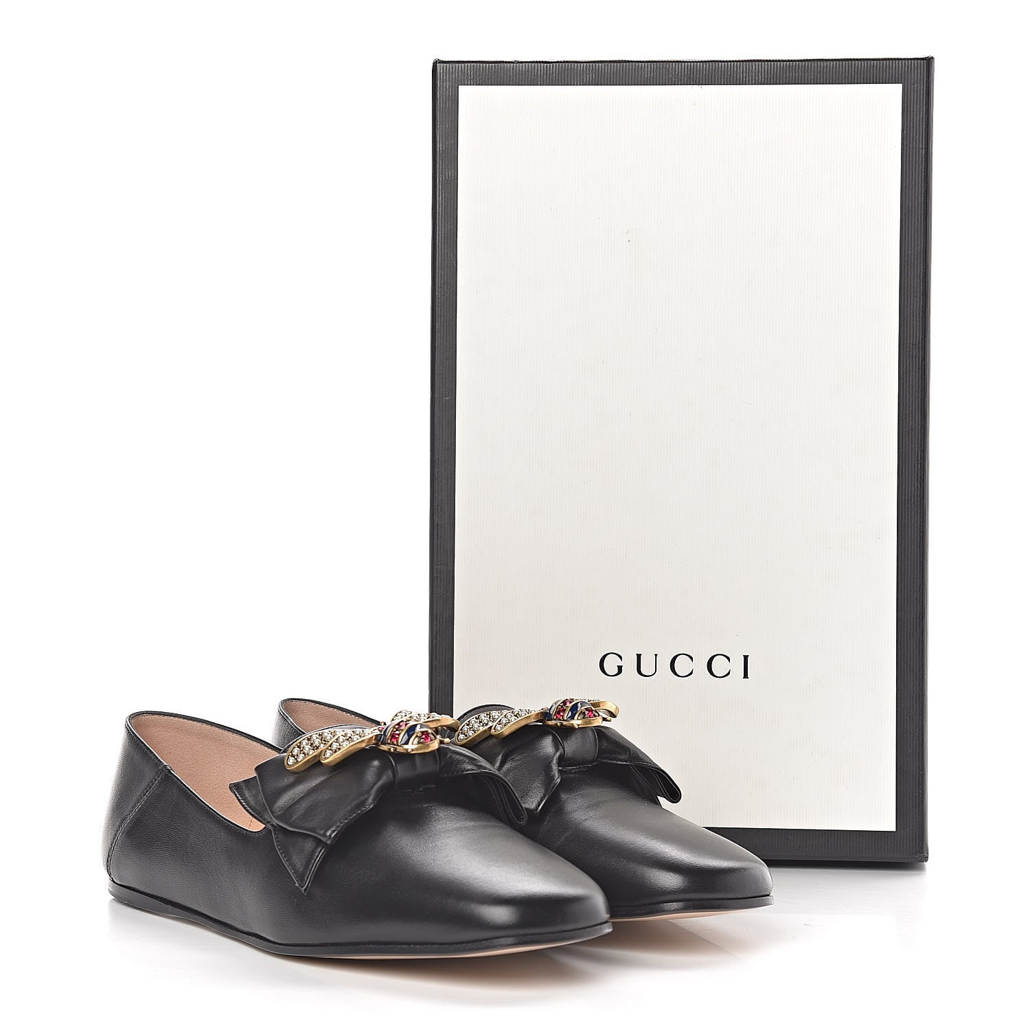Gucci Calfskin Bow Ballet Flats 38 Black 12 of 12