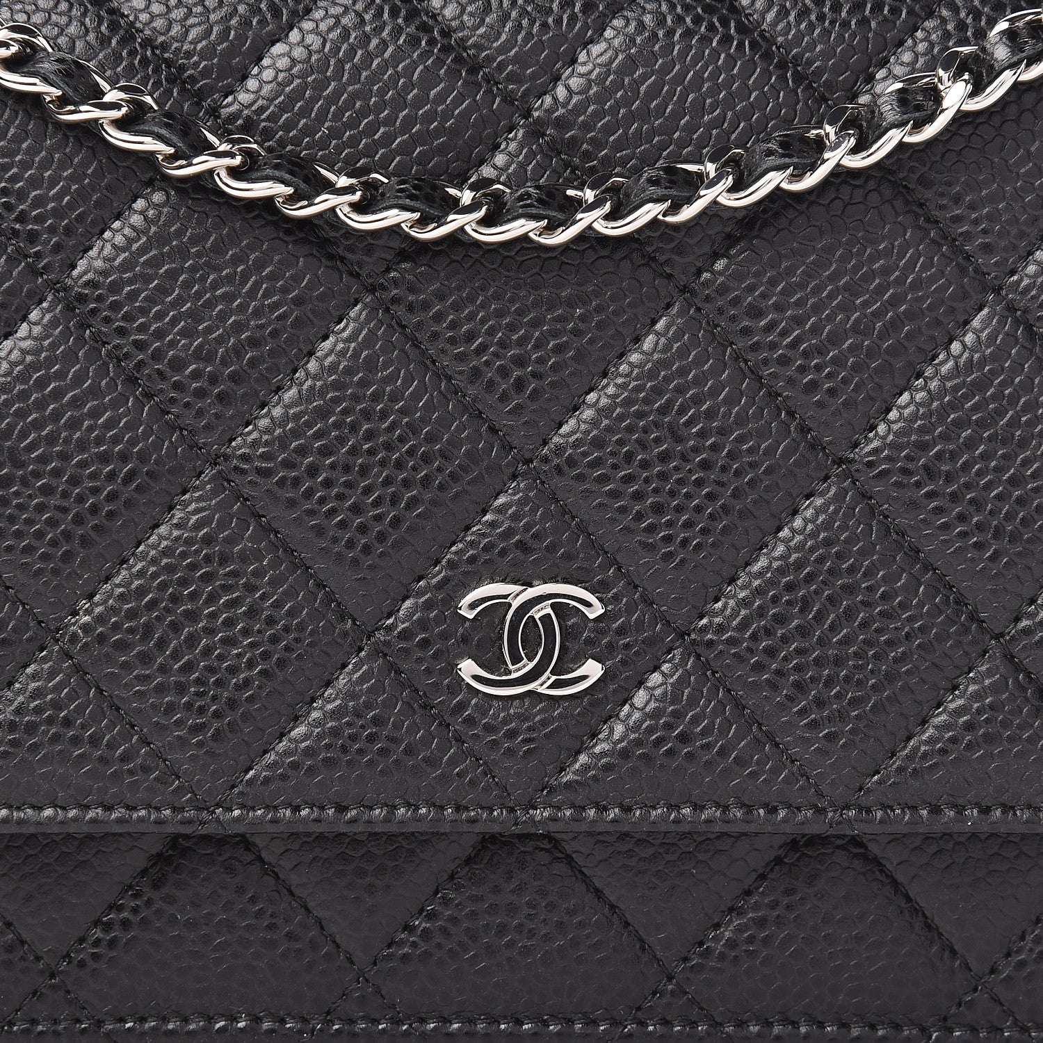 Chanel Caviar Quilted Wallet On Chain WOC Black 10 of 12