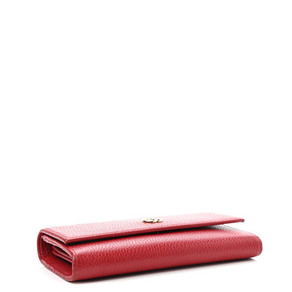 Gucci Dollar Calfskin GG Marmont Continental Wallet Hibiscus Red 3 of 4