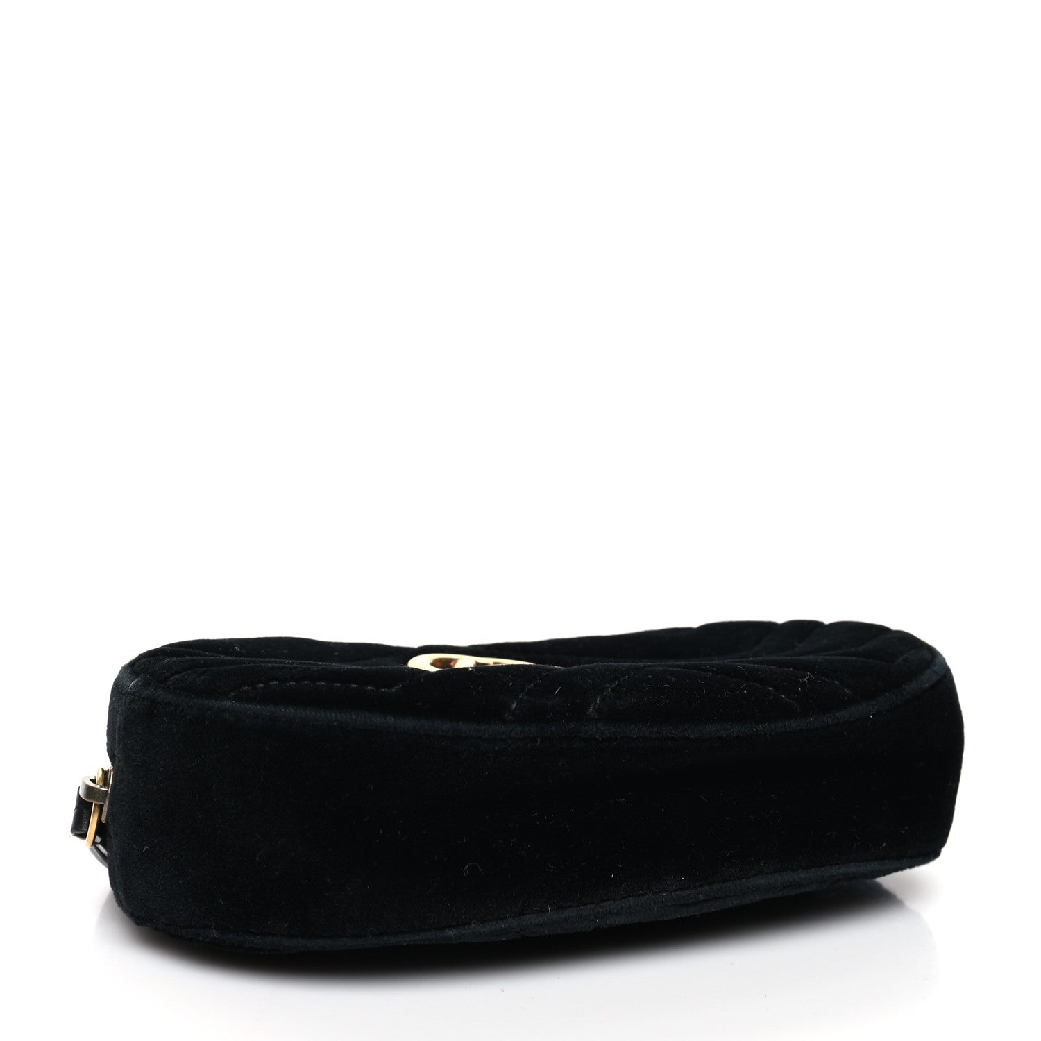 Gucci Velvet Matelasse GG Marmont Belt Bag 95 38 Black 4 of 12