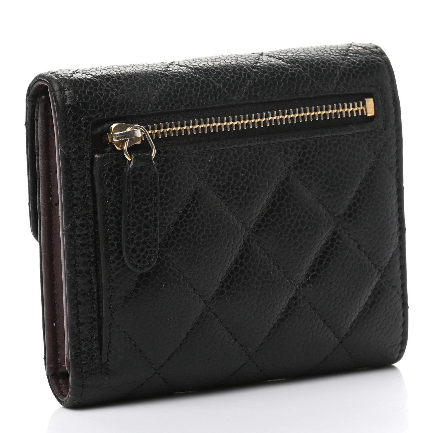 Chanel Caviar Quilted Compact Flap Wallet Black 9 of 20