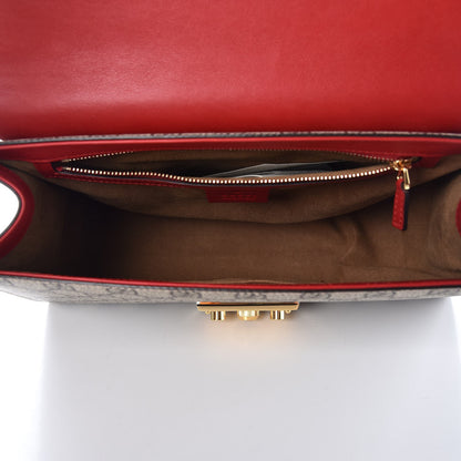 Gucci GG Supreme Monogram Calfskin Medium Padlock Shoulder Bag Beige Hibiscus Red New Rosette 5 of 8