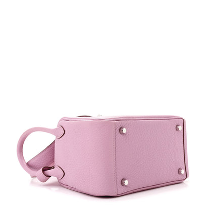 Hermes Taurillon Clemence Mini Lindy 20 Mauve Sylvestre 4 of 15