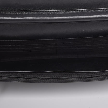Chanel Striated Patent Quilted Wallet on Chain WOC Black 5 of 11