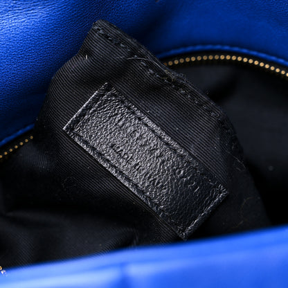 Saint Laurent Lambskin Quilted Small Loulou Puffer Monogram Chain Satchel Majorele Blue 8 of 15
