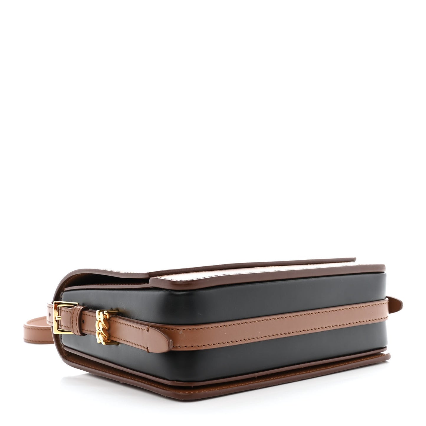 Smooth Calfskin Two Tone Small Grace Bag Malt Brown Black