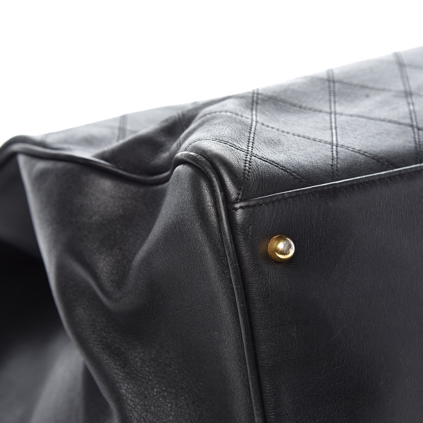 Calfskin Stitched XL Weekender Black