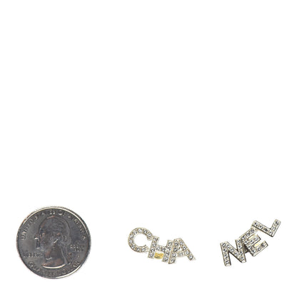 Chanel Crystal Pearl Signature Stud Earrings Gold 2 of 4