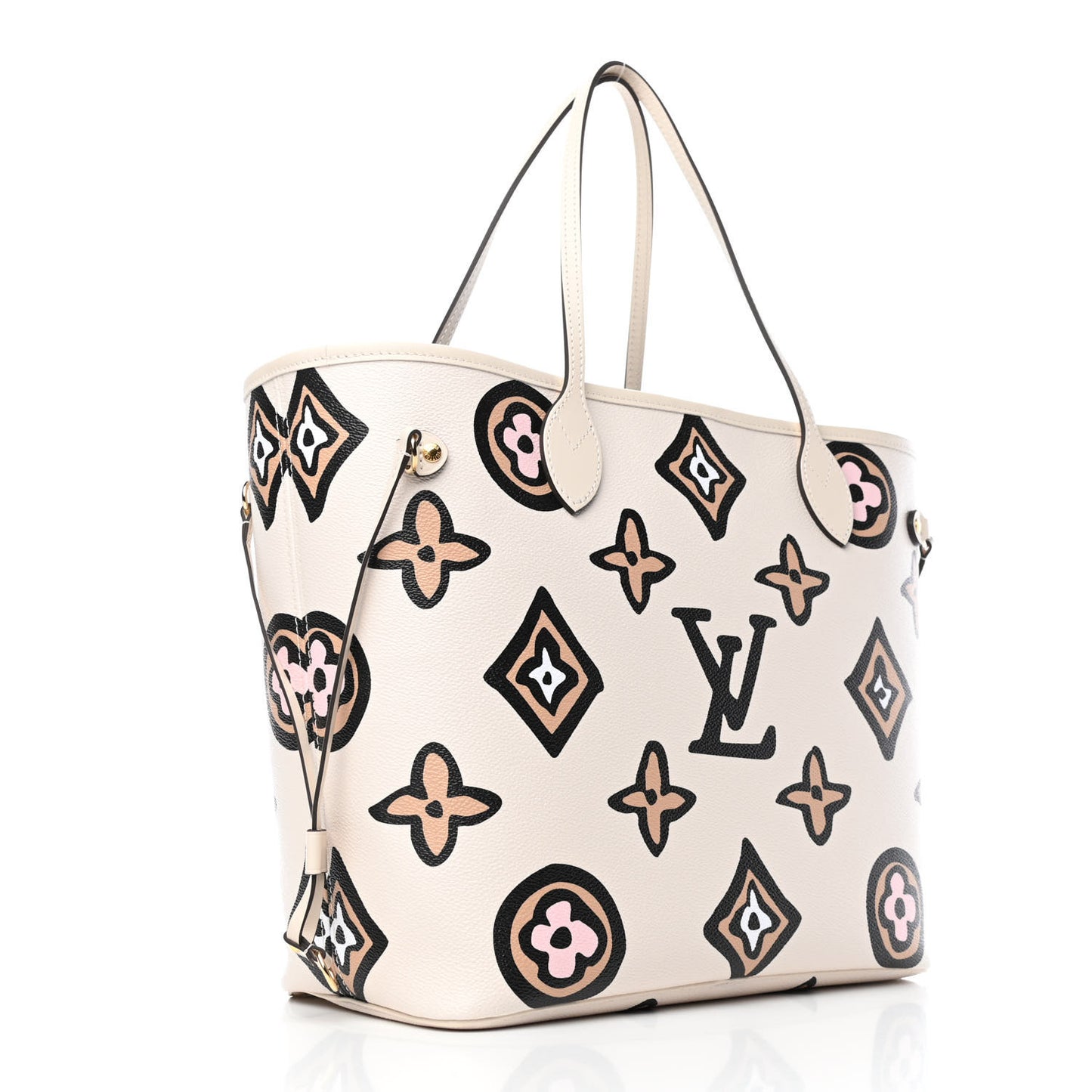 Monogram Giant Wild At Heart Neverfull MM Creme