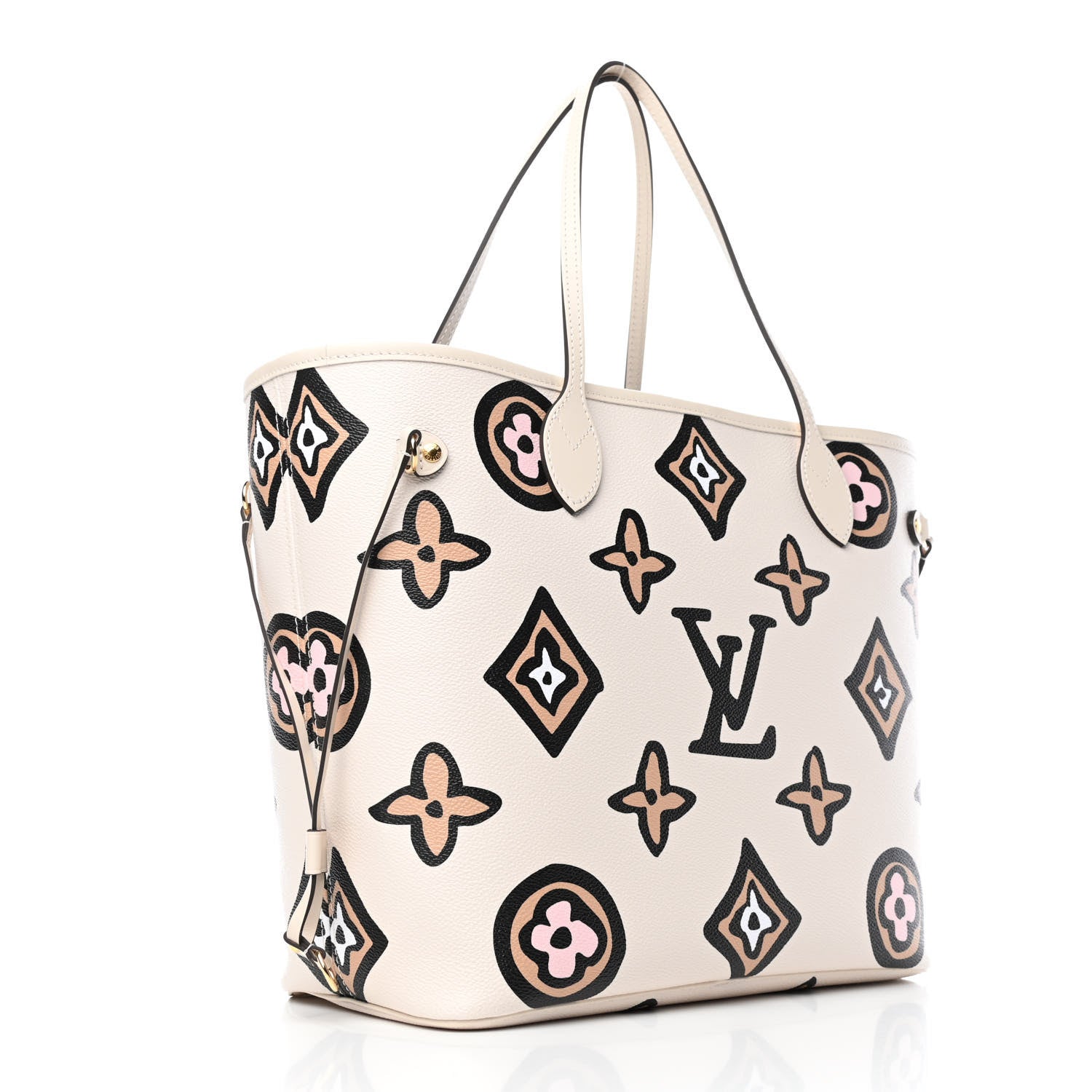 Louis Vuitton Monogram Giant Wild At Heart Neverfull MM Creme 2 of 4