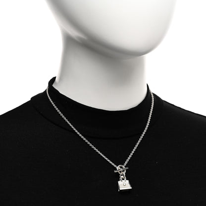 Hermes Sterling Silver Birkin Amulette Pendant Necklace 2 of 4