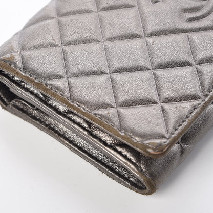 Chanel Calfskin Quilted Large Diamond CC Flap Wallet Dark Silver 16 of 19