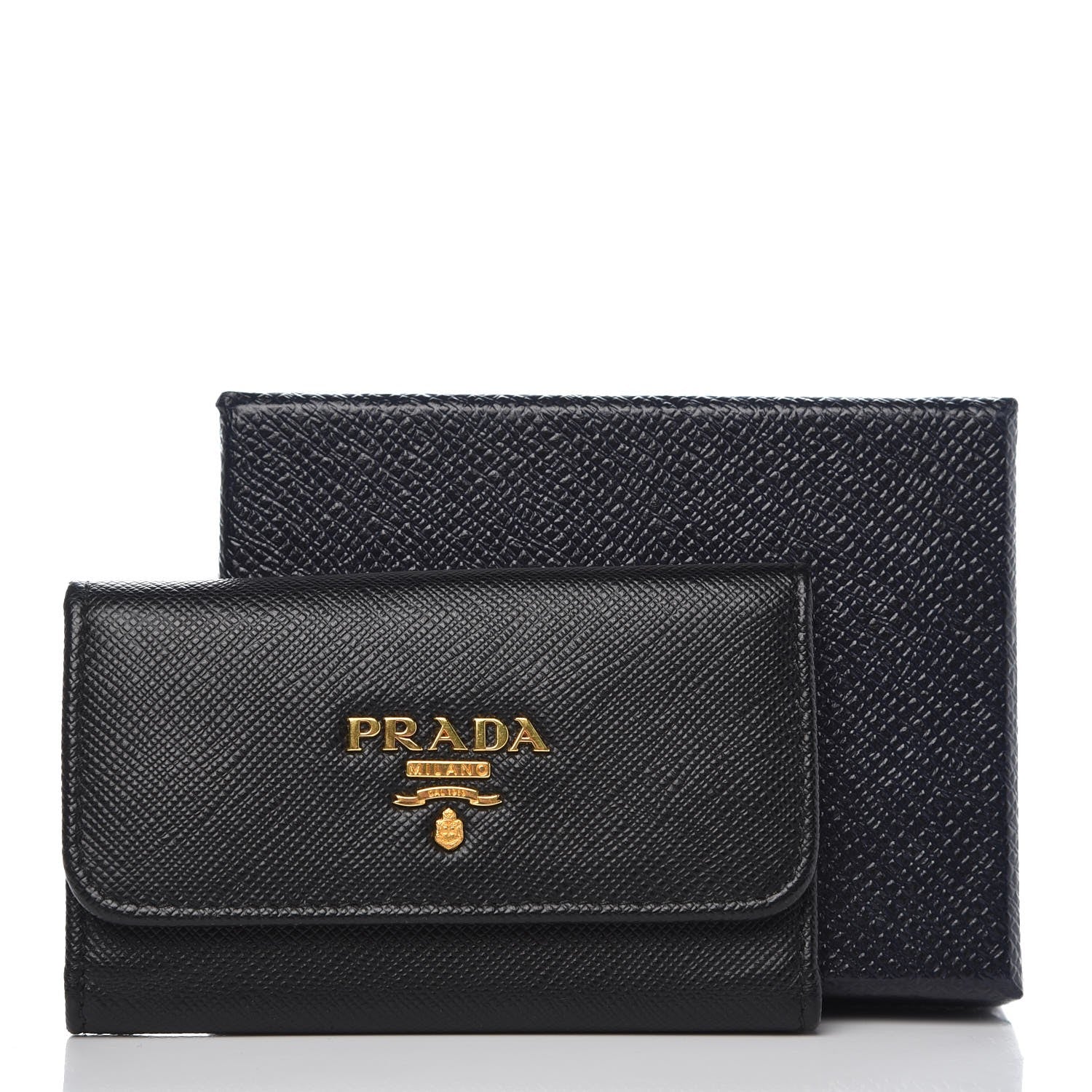Prada Saffiano Metal 6 Key Holder Black 7 of 7