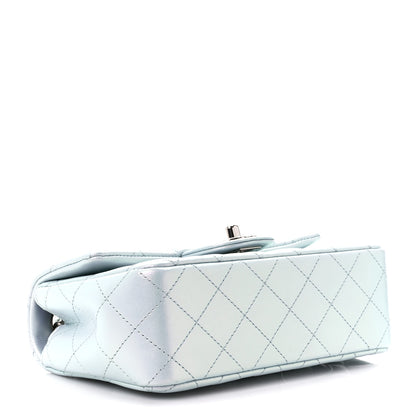 Chanel Iridescent Calfskin Quilted Mini Rectangular Flap Light Blue 4 of 11