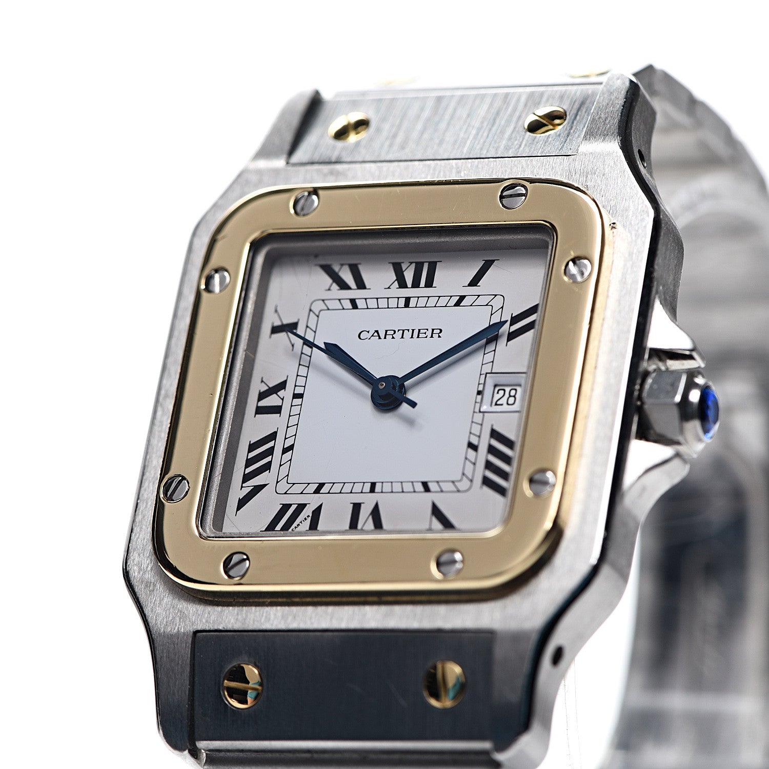 Cartier Stainless Steel 18K Yellow Gold 29mm Santos De Cartier Galbee Automatic Watch 6 of 7