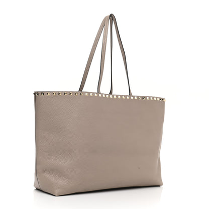 Valentino Garavani Grained Calfskin Rockstud Shoulder Tote Poudre 3 of 15