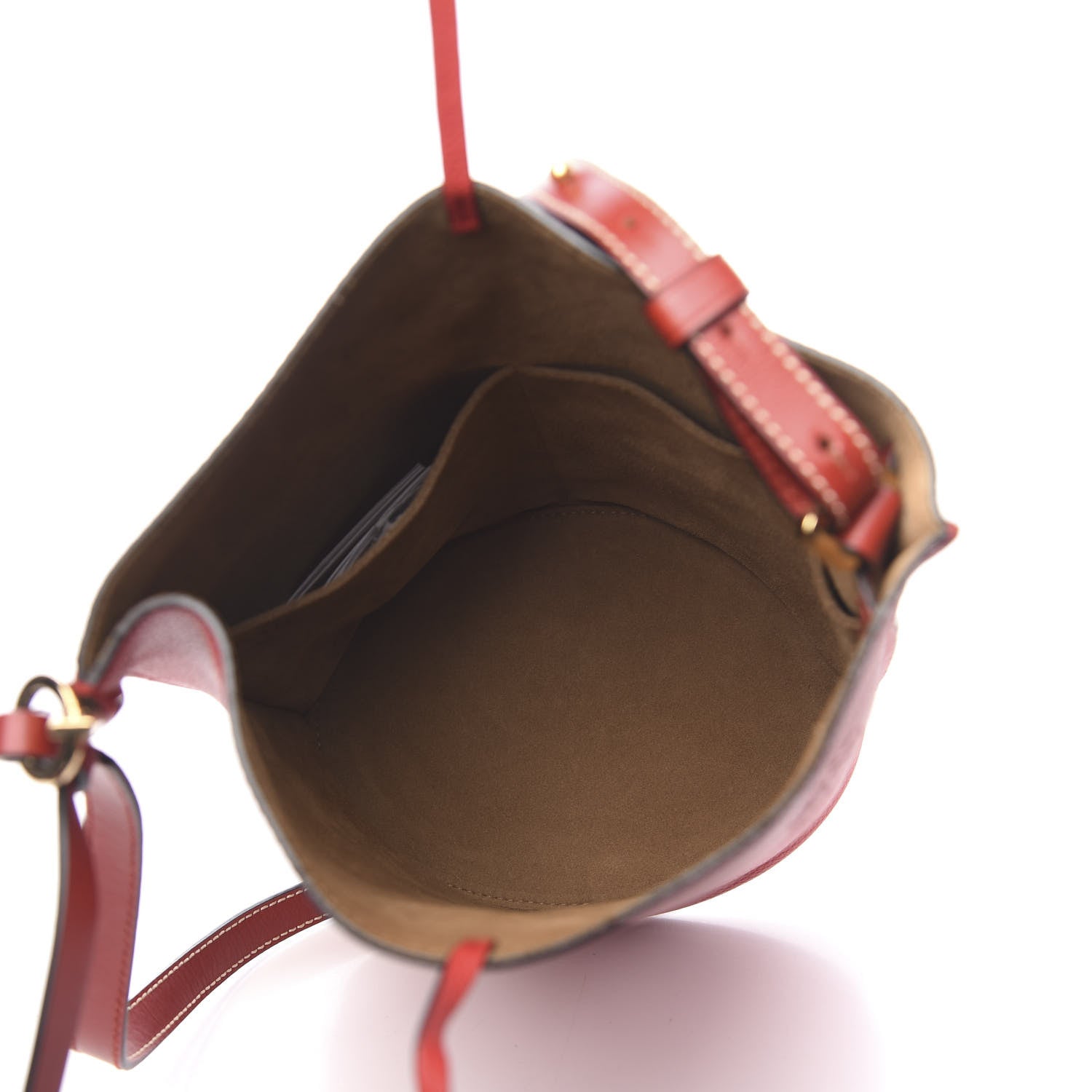 Loewe Calfskin Gate Bucket Bag Scarlet Burnt Red 5 of 10