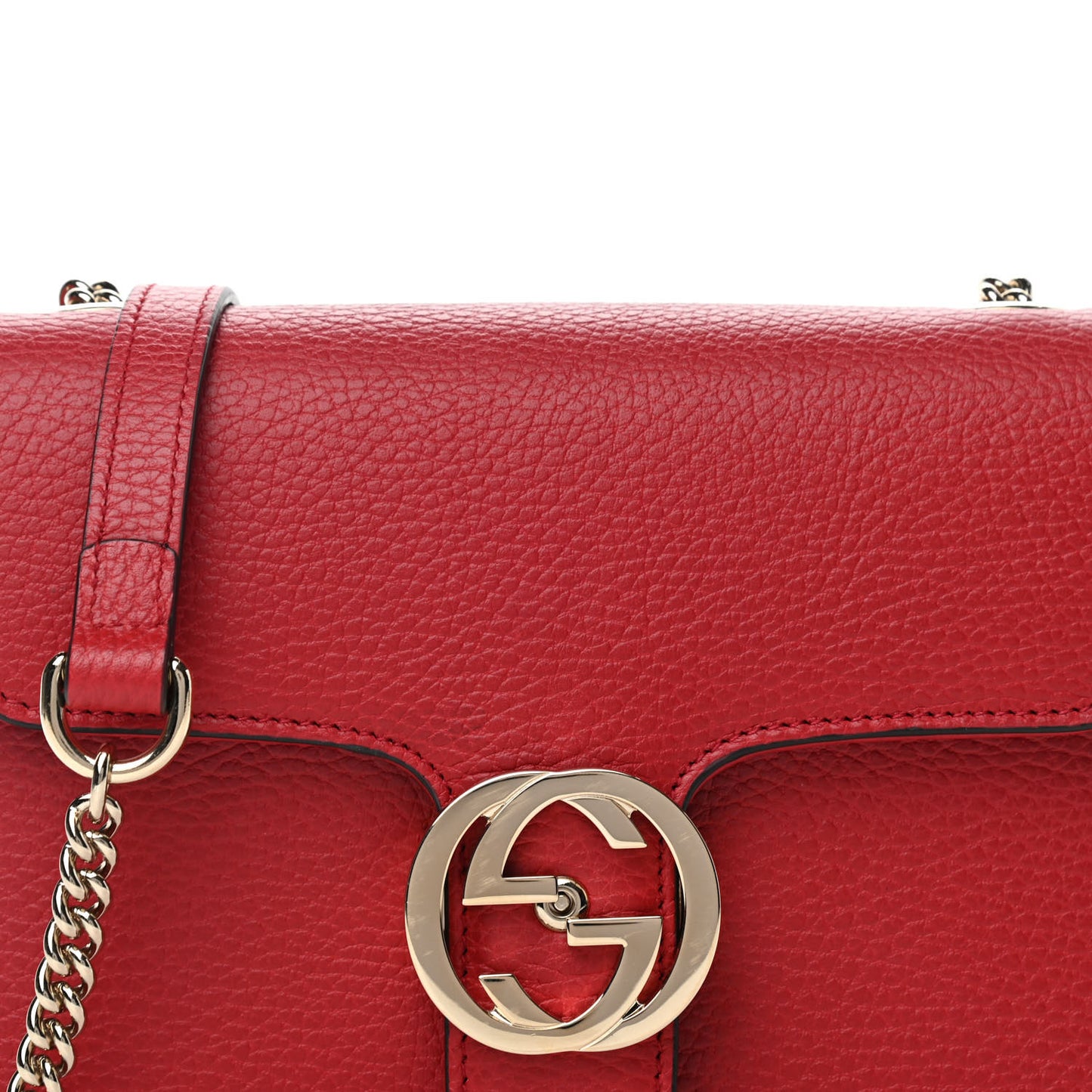 Dollar Calfskin Small Interlocking G Shoulder Bag Red