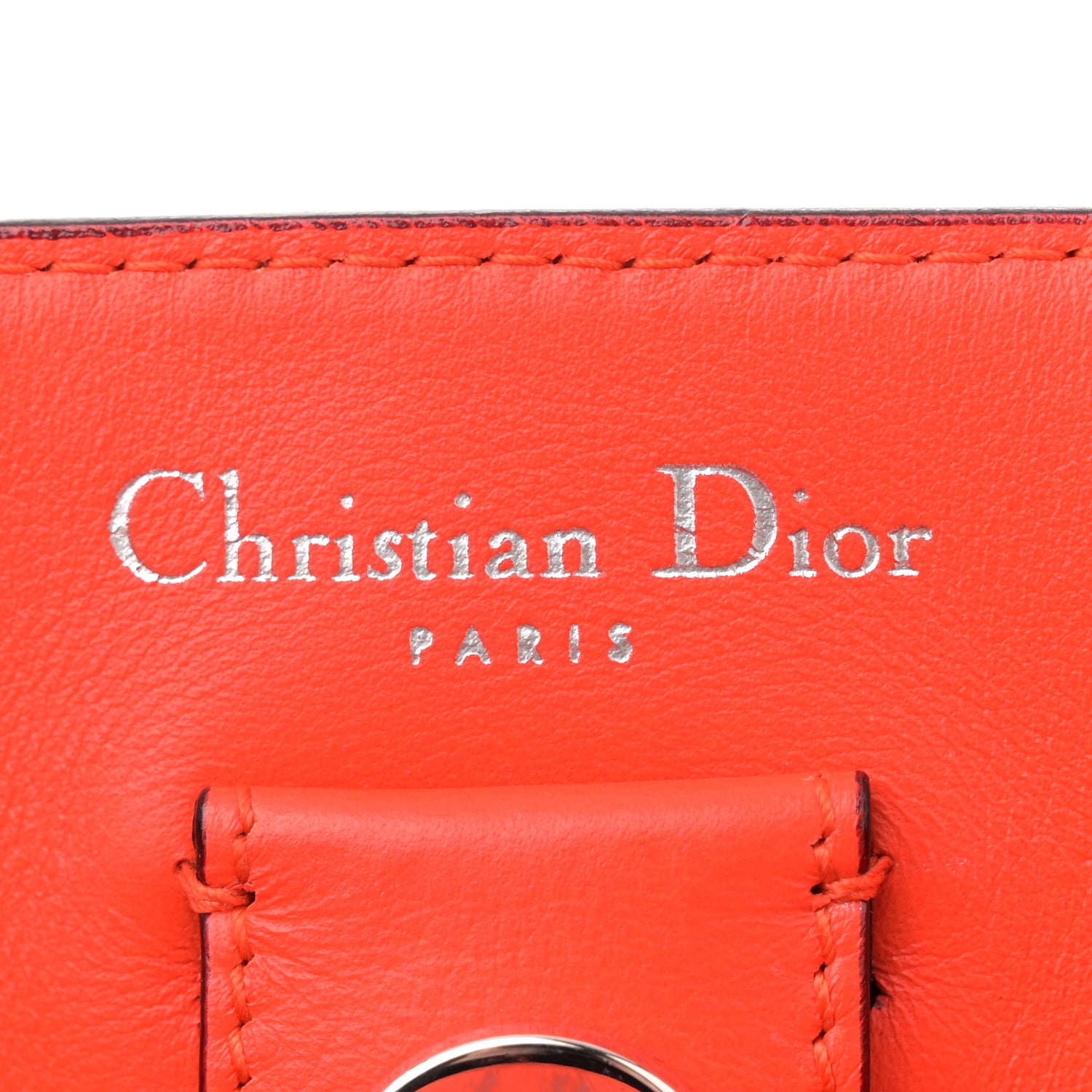 Christian Dior Smooth Calfskin Medium Tri-Color Diorissimo Tote Pink Fuchsia Orange 7 of 10