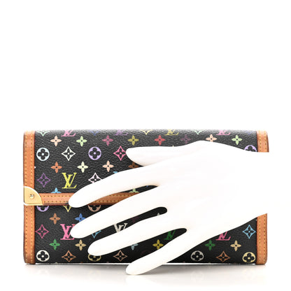 Louis Vuitton Monogram Multicolor Porte Tresor International Wallet Black 2 of 16