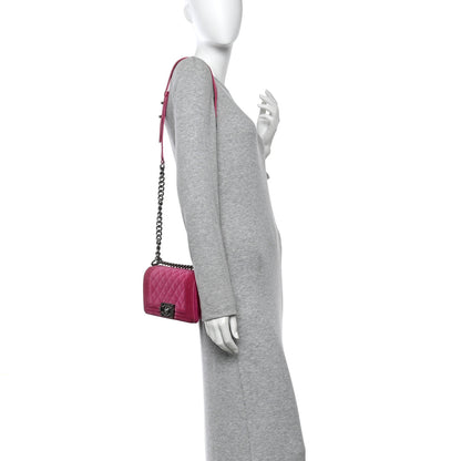 Chanel Velvet Quilted Small Boy Flap Fuchsia 2 of 15