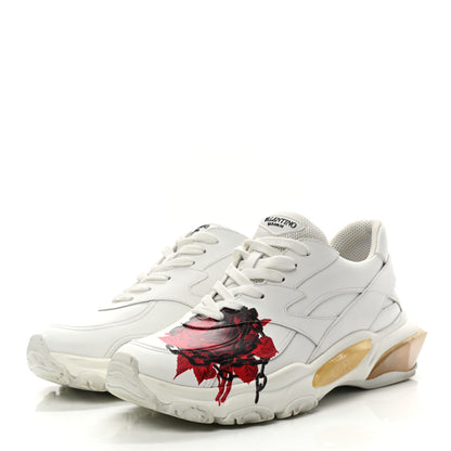Valentino Garavani X UNDERCOVER Calfskin Womens Flower Print Bounce Sneakers 39 White Red 3 of 10