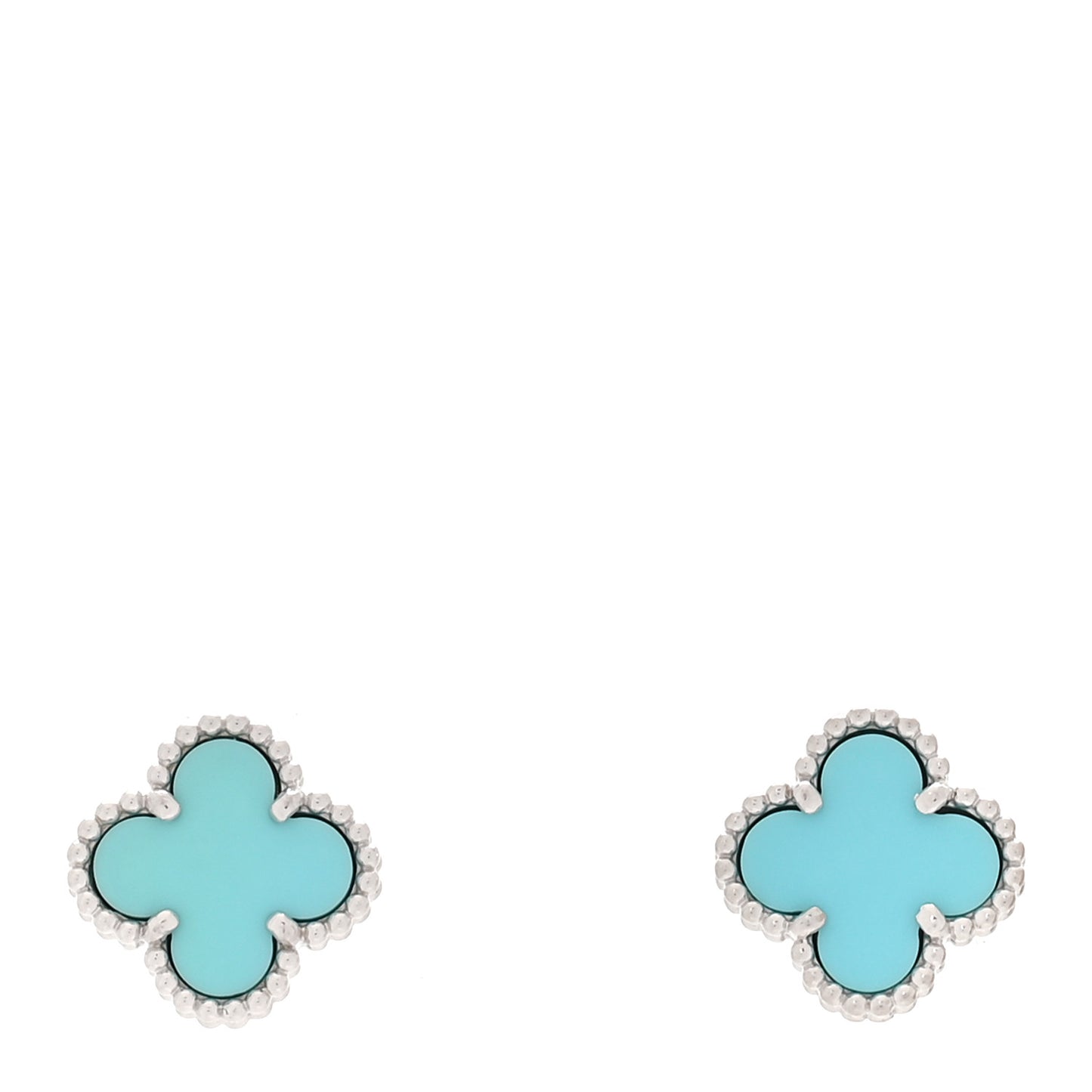 18K White Gold Turquoise Sweet Alhambra Earrings