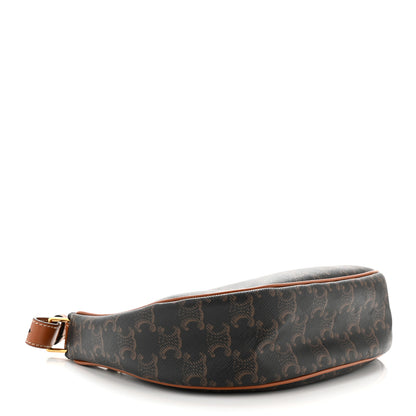 Celine Triomphe Canvas Calfskin Ava Shoulder Bag Tan 4 of 10