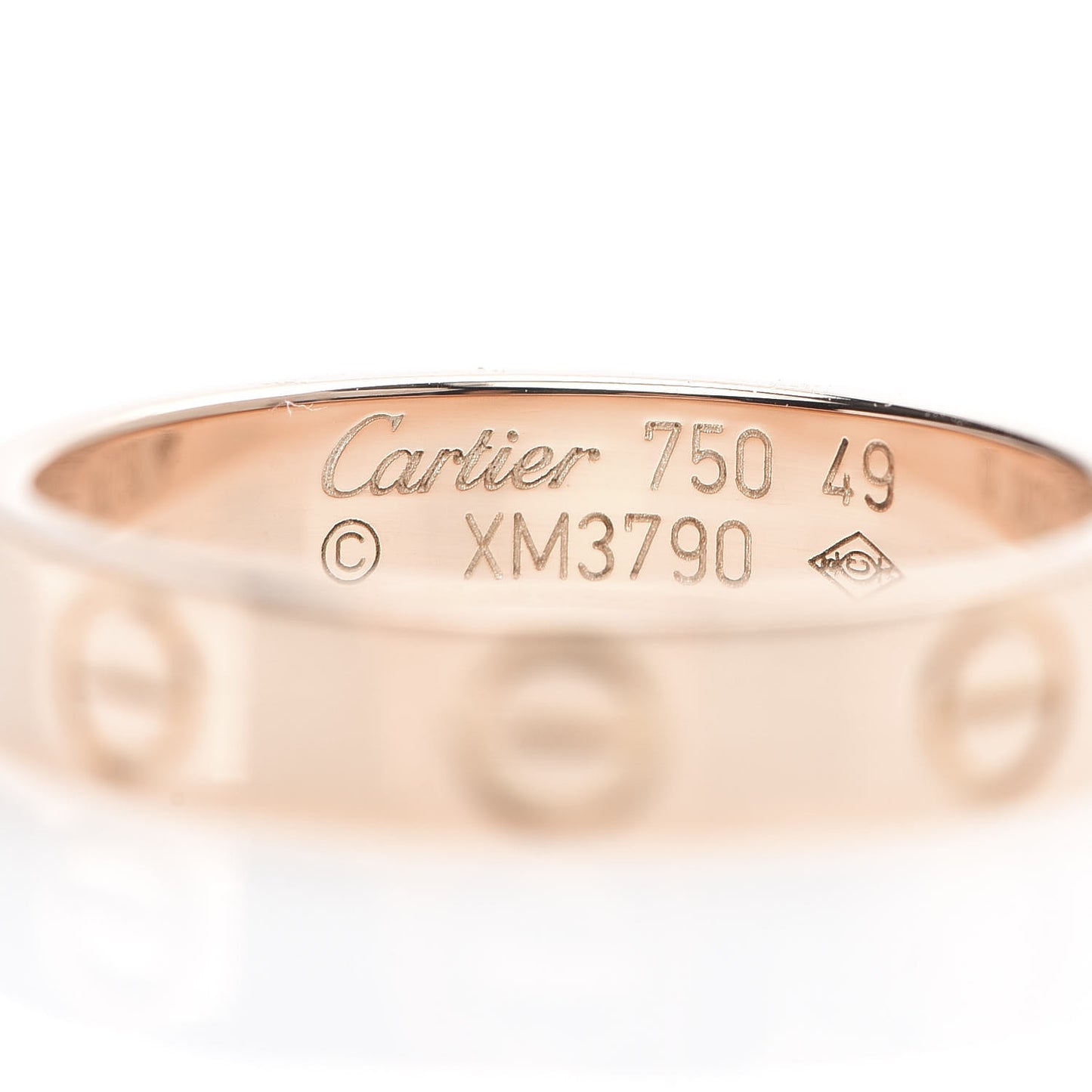 18K Pink Gold 3.5mm LOVE Wedding Band Ring 49 5