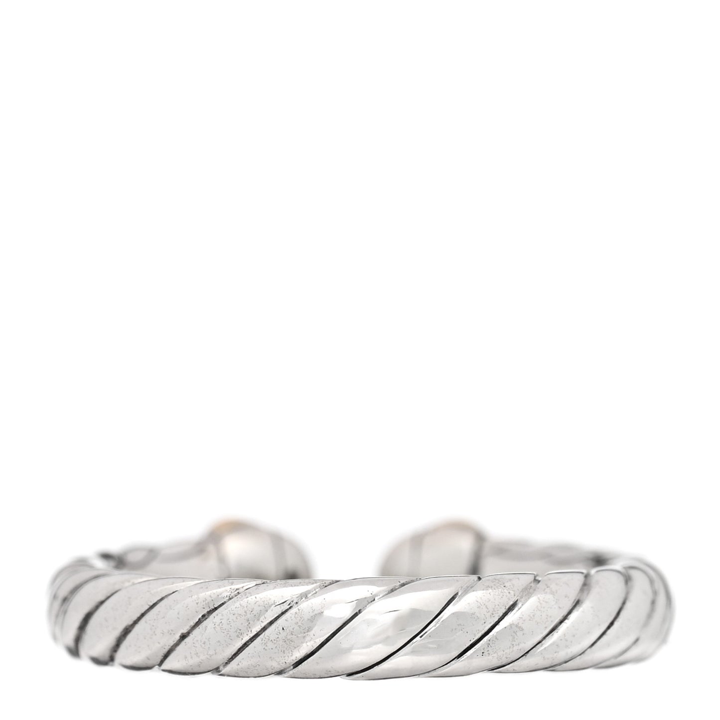 Sterling Silver 14K Yellow Gold Petite Cable Flex Ring 52 6