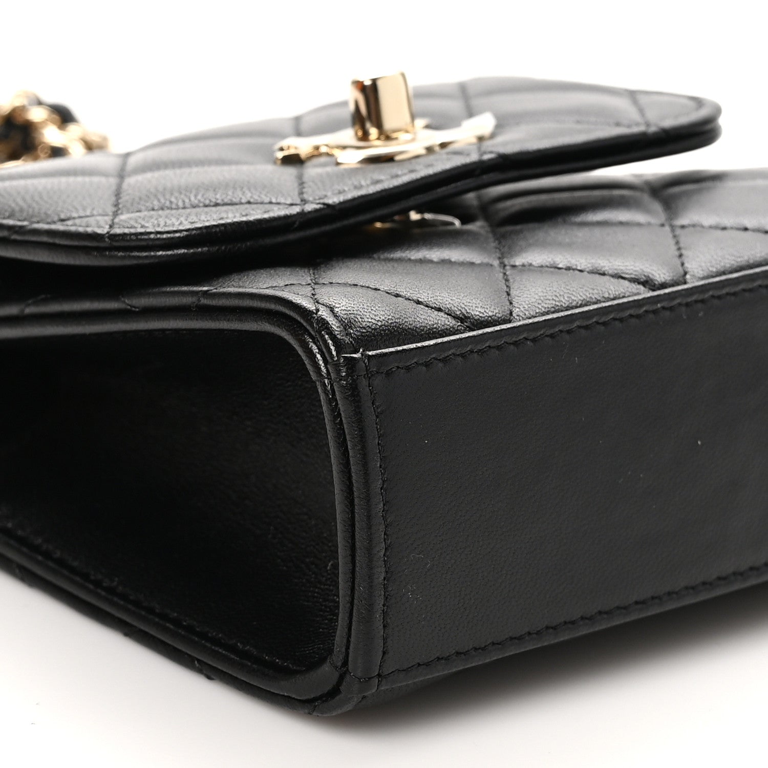 Chanel Lambskin Quilted Mini Trendy CC Chain Wallet Black 9 of 11