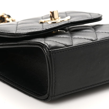 Chanel Lambskin Quilted Mini Trendy CC Chain Wallet Black 9 of 11