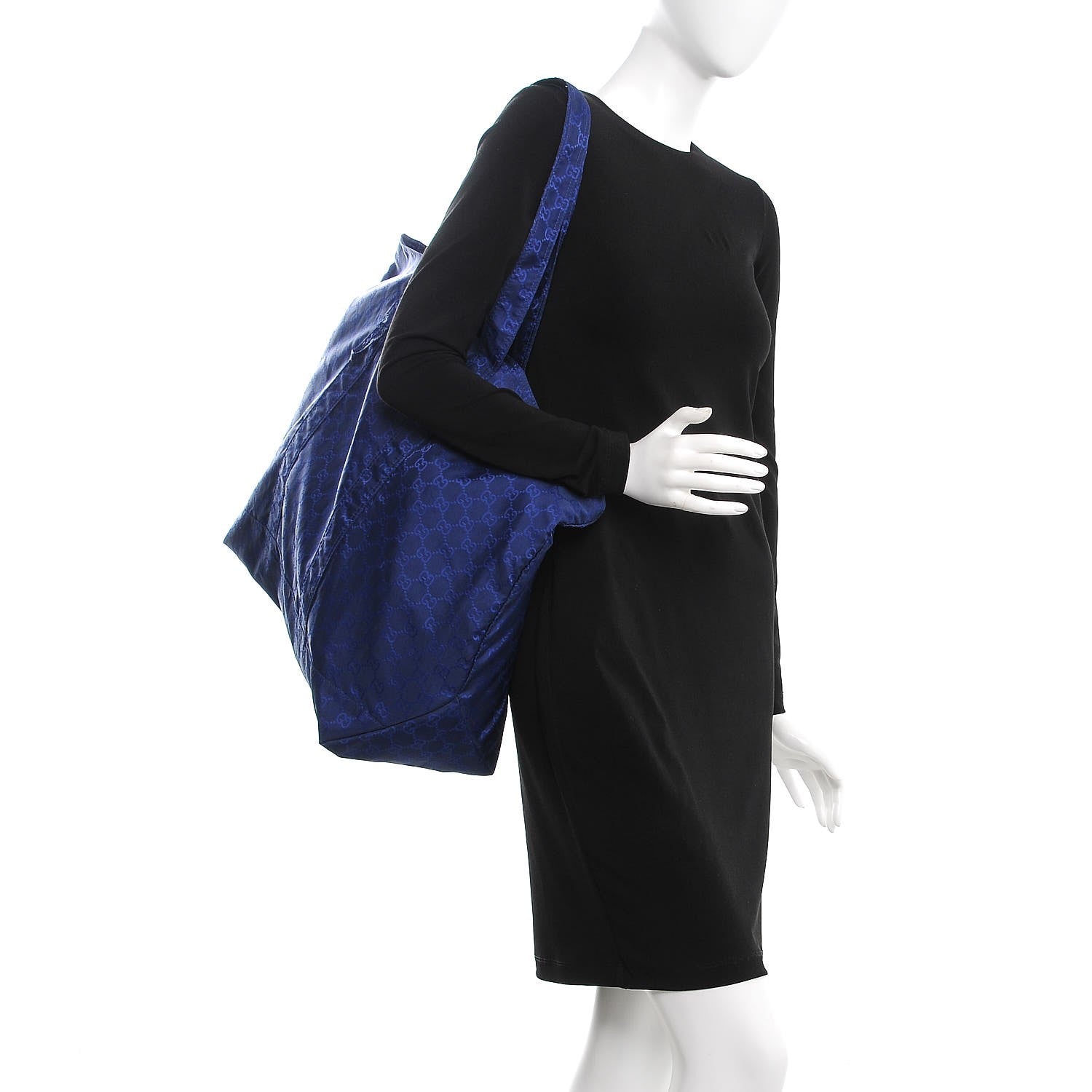 Gucci Nylon Monogram Large Tote Blue 2 of 8