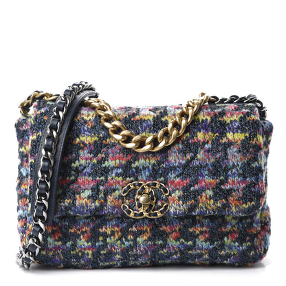 Chanel Tweed Quilted Medium Chanel 19 Flap Dark Multicolor 1 of 11