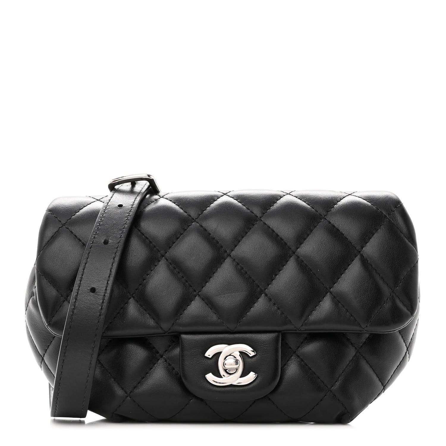 Chanel Calfskin Quilted CC Uniform Flap Belt Bag Black 1 of 10