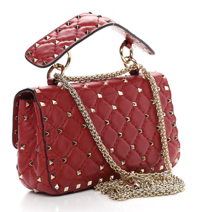 Valentino Garavani Nappa Small Rockstud Spike Shoulder Bag Rosso Valentino 3 of 9
