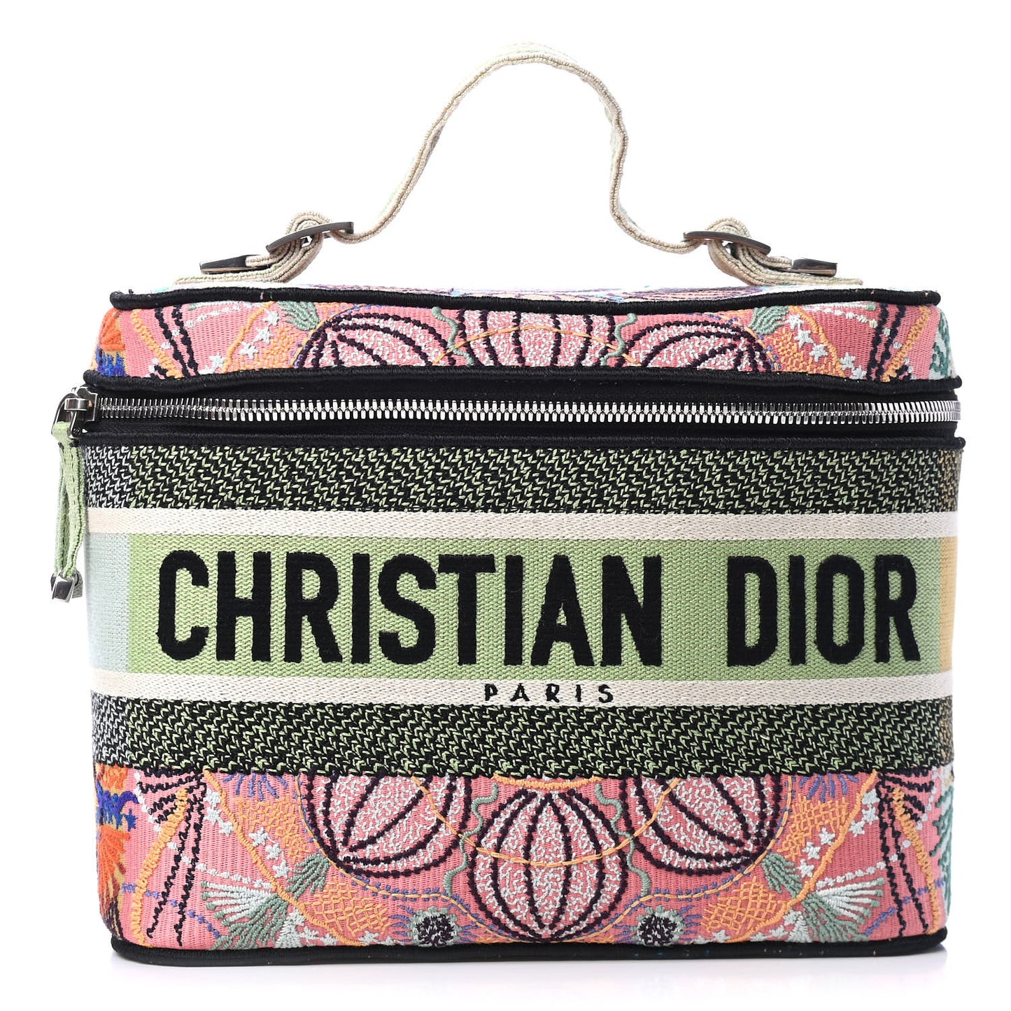 Canvas Embroidered Dior In Lights Diortravel Vanity Case Multicolor