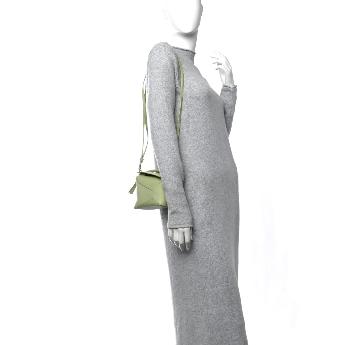 Calfskin Mini Puzzle Edge Bag Light Pear