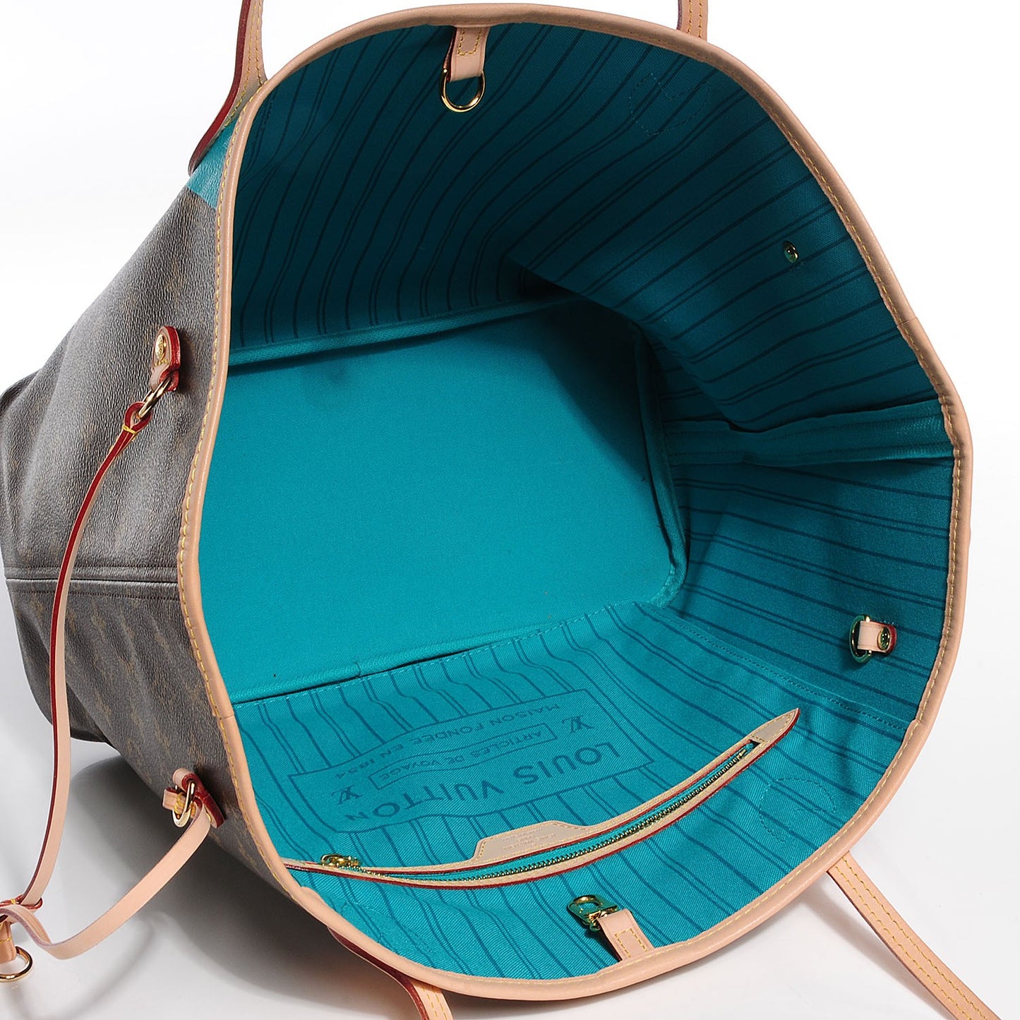 Monogram V Neverfull MM Turquoise