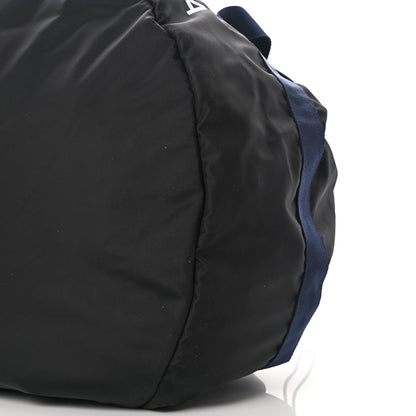 Balenciaga Textured Sport Nylon Logo Embroidered M Wheel Gym Bag Black Bleu Navy 8 of 9