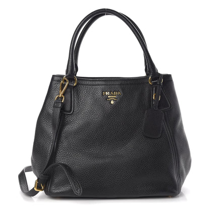 Prada Vitello Daino Tote Black 1 of 9