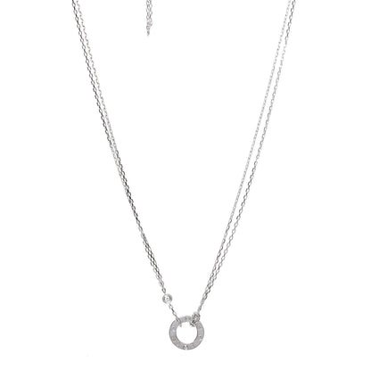 Cartier 18K White Gold 2 Diamond LOVE Necklace 1 of 5
