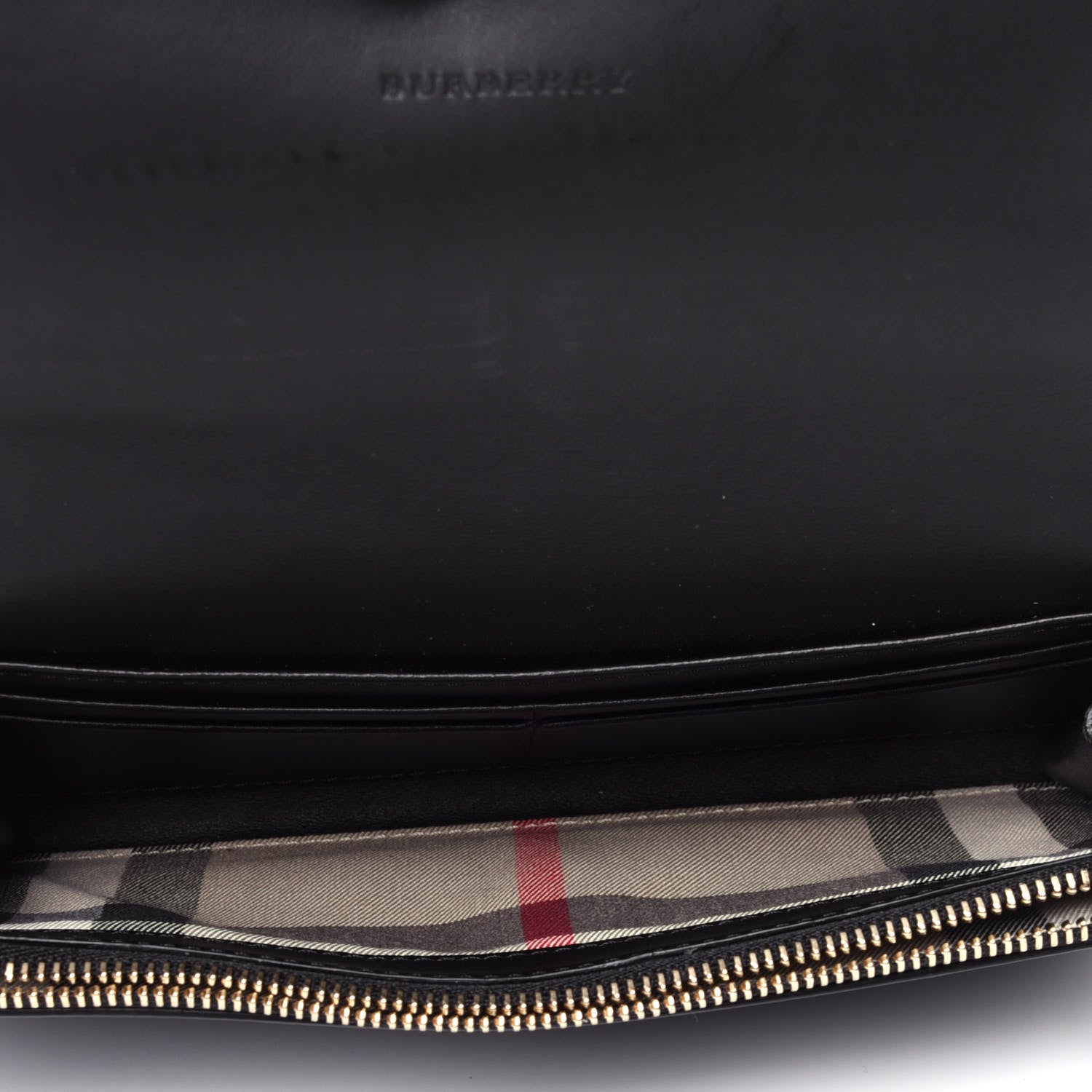 Burberry Grain Calfskin Continental Flap Wallet Black 5 of 11