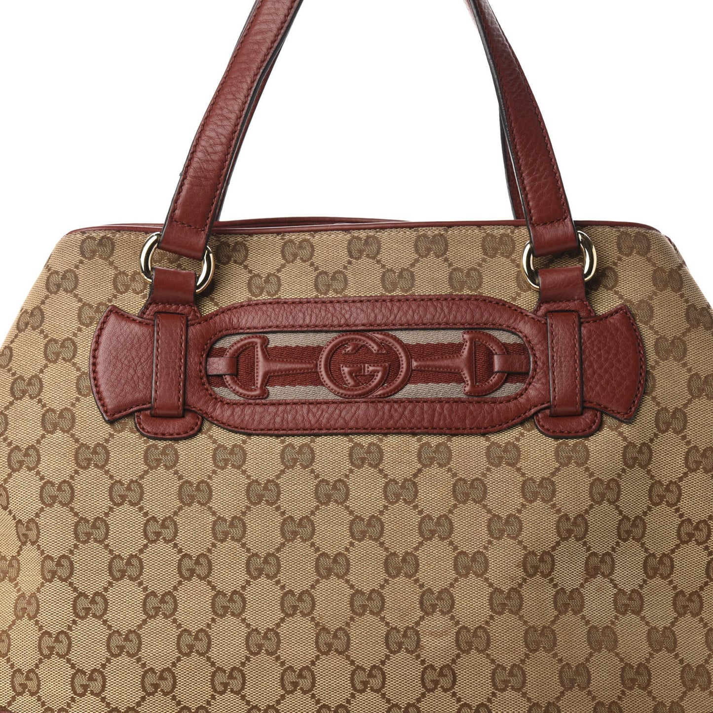 Monogram Web Medium Dressage Tote Red