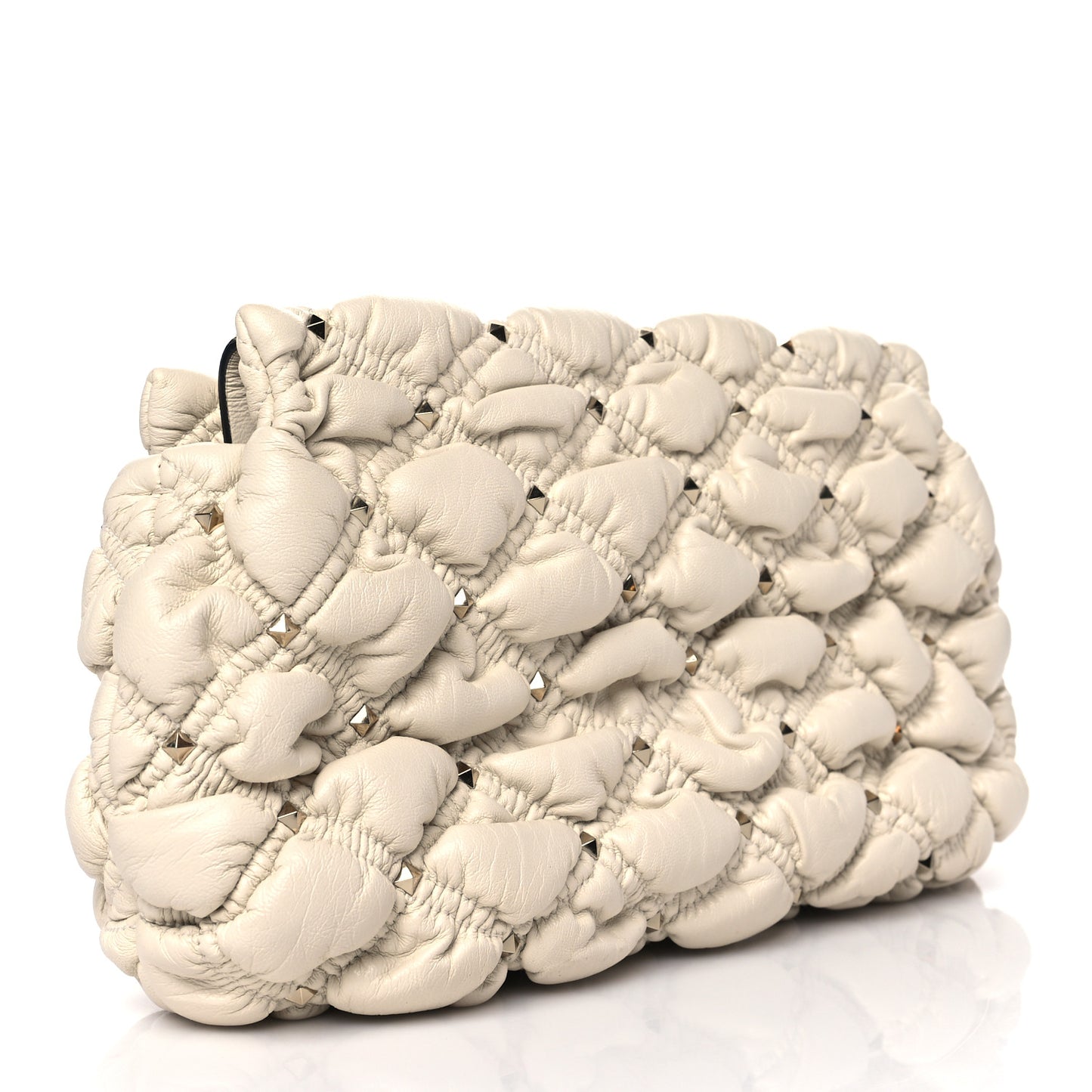 Nappa Spikeme Clutch Ivory