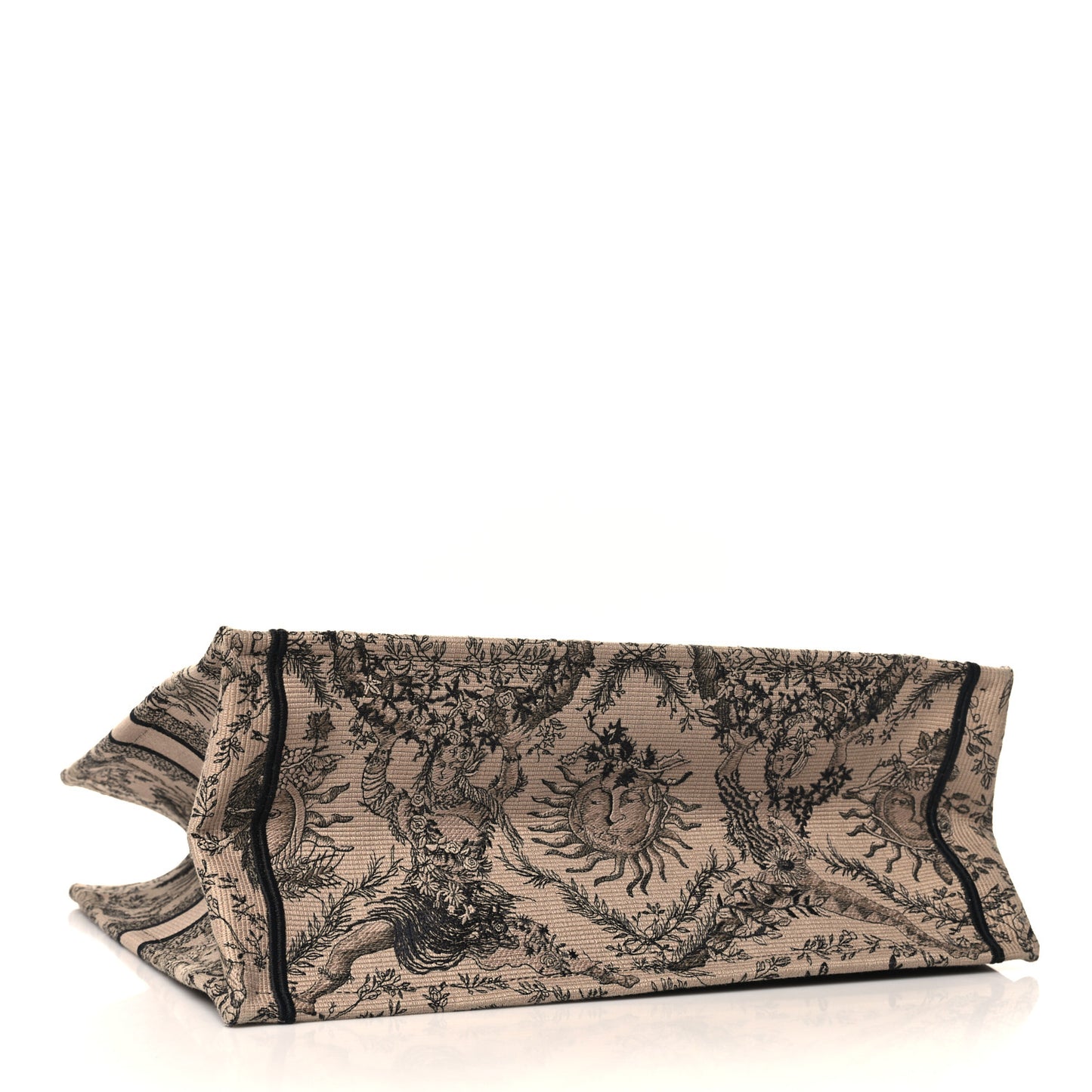 Canvas Embroidered Large Toile de Jouy Soleil Book Tote Beige
