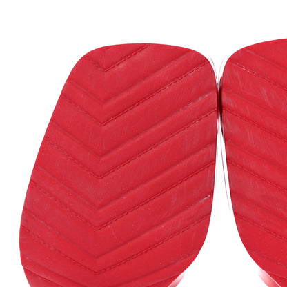 Gucci Rubber Gucci Logo Womens Platform 20/60mm Slide Sandals 38 Hibiscus Red 9 of 14